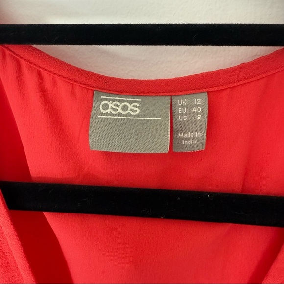 NWOT ASOS Red Wrap Occasional Maxi Dress Size 8 - Picture 6 of 9